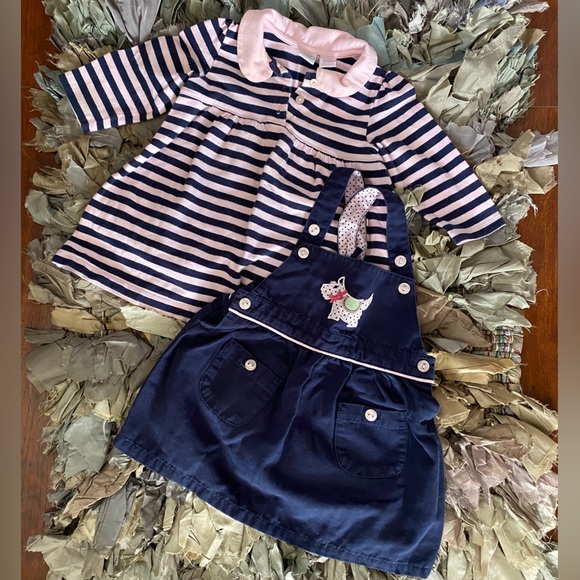 Talbots Kids 🎀Adorable🎀Scottie Dog Jumper & Long Sleeved Dress Bundle Sz 9-12m - Picture 4 of 8